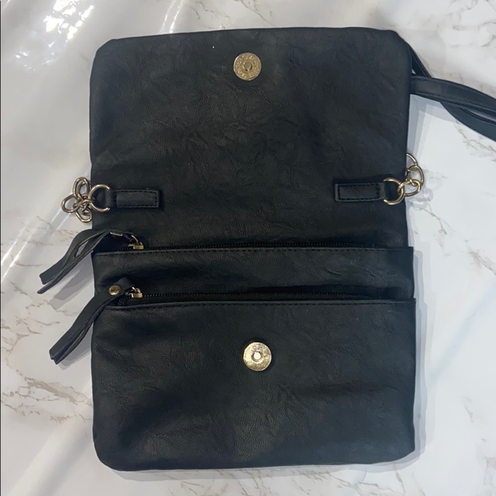 BLACK PATTEN LEATHER CROSSBODY - Picture 4 of 5